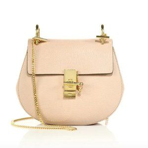 CHLOE NUDE Small Drew Leather Saddle Bag MINT COND